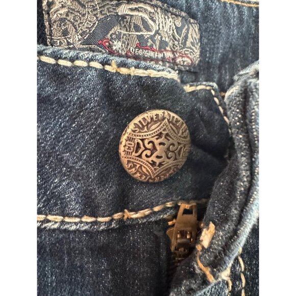 Silver Jeans Co. Suki Mid Rise Bootcut Jeans W29/L32 Stretch Denim Dark Wash - Picture 7 of 9